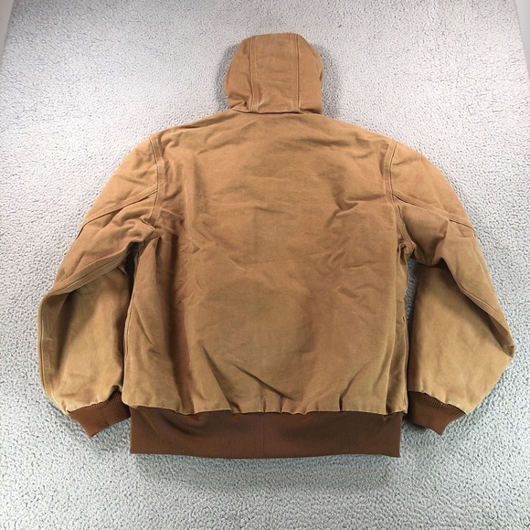 Vintage Carhartt Jacket Mens Large Brown J131 Canvas Hooded Workwear Made In USA - Picture 5 of 12